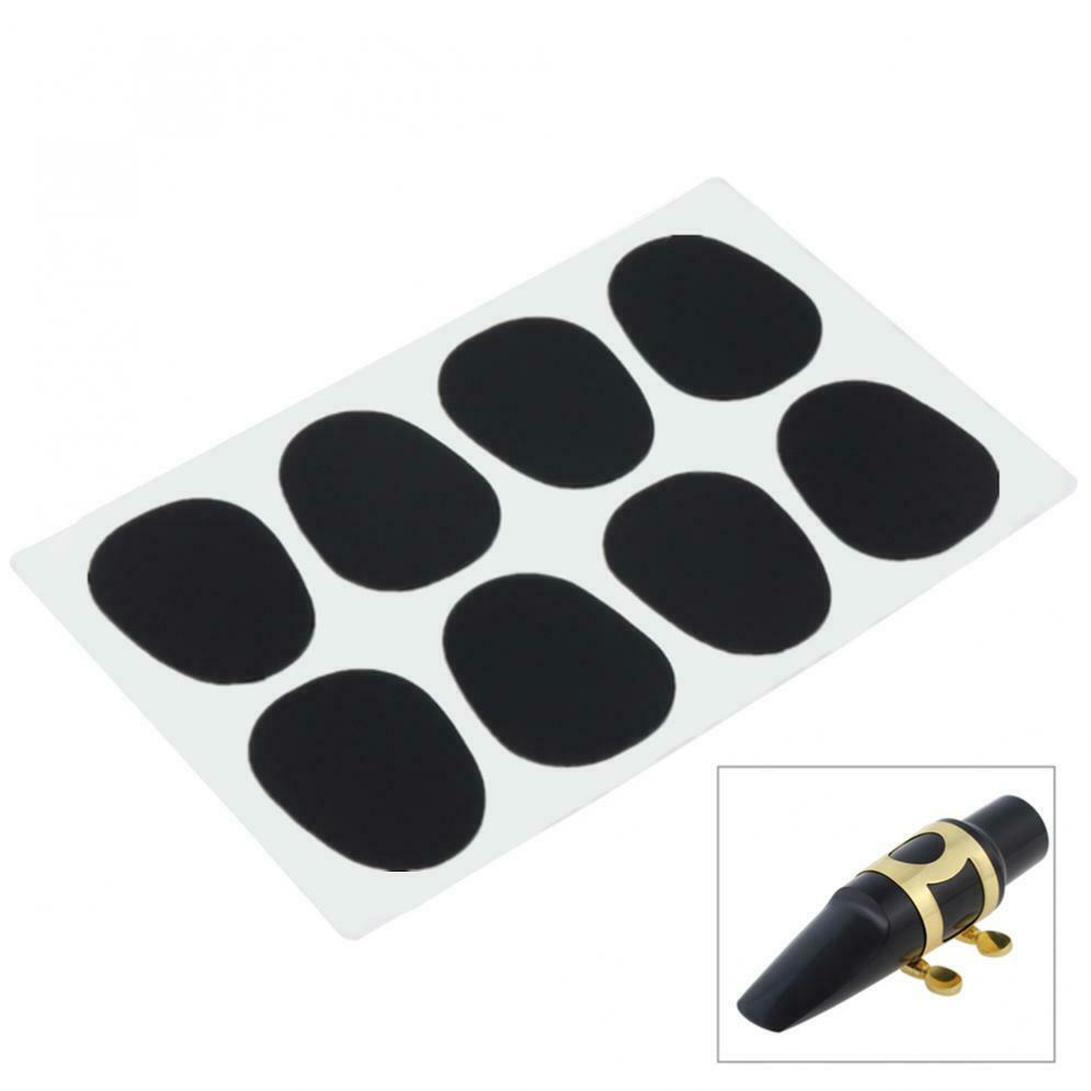 8PCS Black 0.8mm Thick Mouthpiece Pad Patch Cushion for Alto Tenor Saxophone