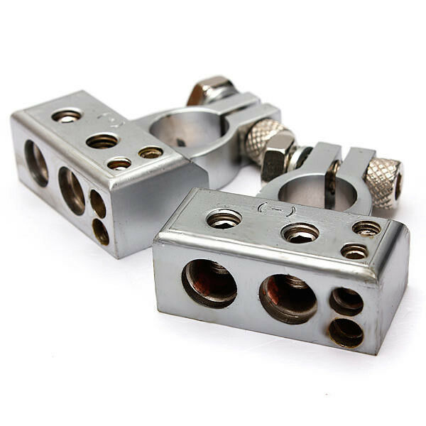 Pair 12V Car Battery Terminal Clamp Clips Connector Negative Positive 2 4 8 AWG