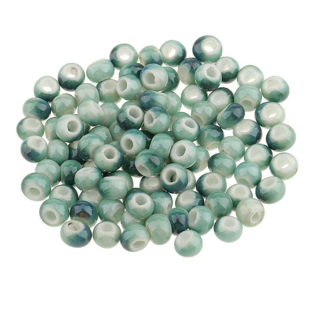 2X 100Pcs Ceramic Loose Beads 6mm for Bracelets Charms Pendants Jewelry Color 2