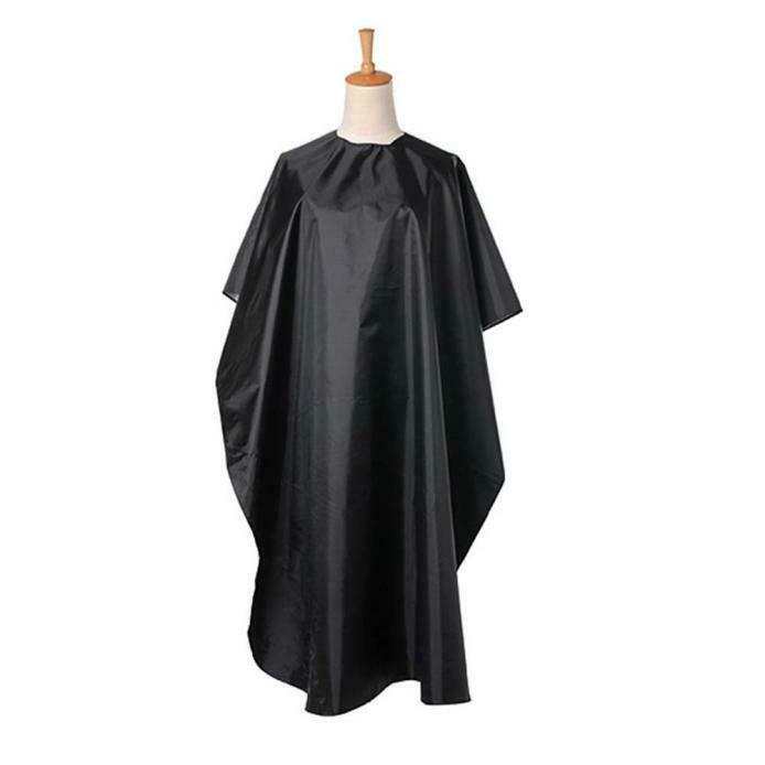 Black Cutting Hair Waterproof Salon Barber Gown Cape Hairdressing Hairdresser