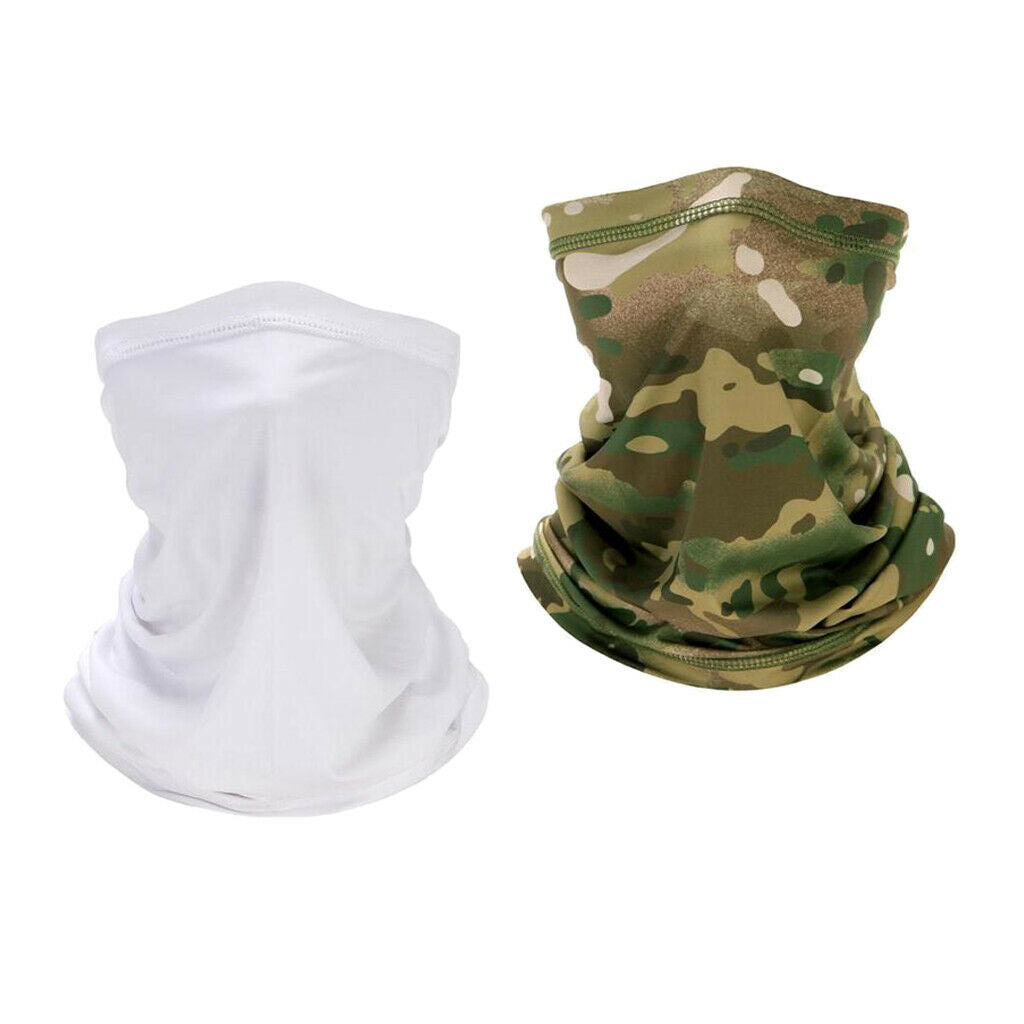 2pcs Unisex Silky Outdoor Motorcycle Balaclava Headscarf Skiing Headband