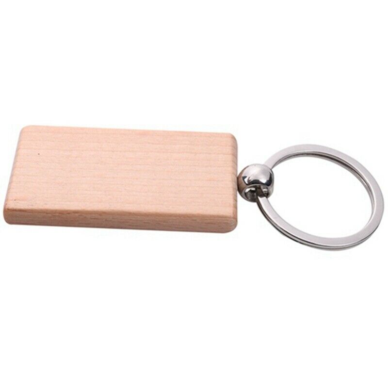 25Pieces Blank Wooden Key Chain Diy Wood Keychain s Key Tags Jewelry FindingT4F8