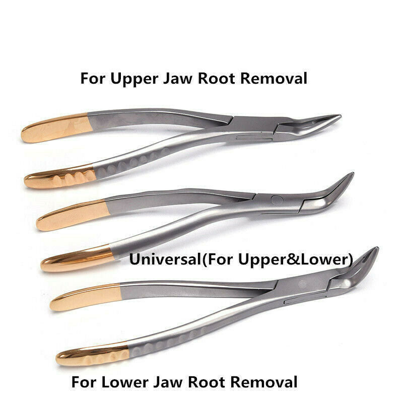 3Pcs Dental Upper Lower Tooth Root Extraction Forceps Surgical Extracting Pliers