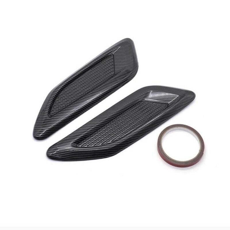 Universal Car Hood Air Vent Louver Cooling Panel Trim Carbon Pattern Decorate