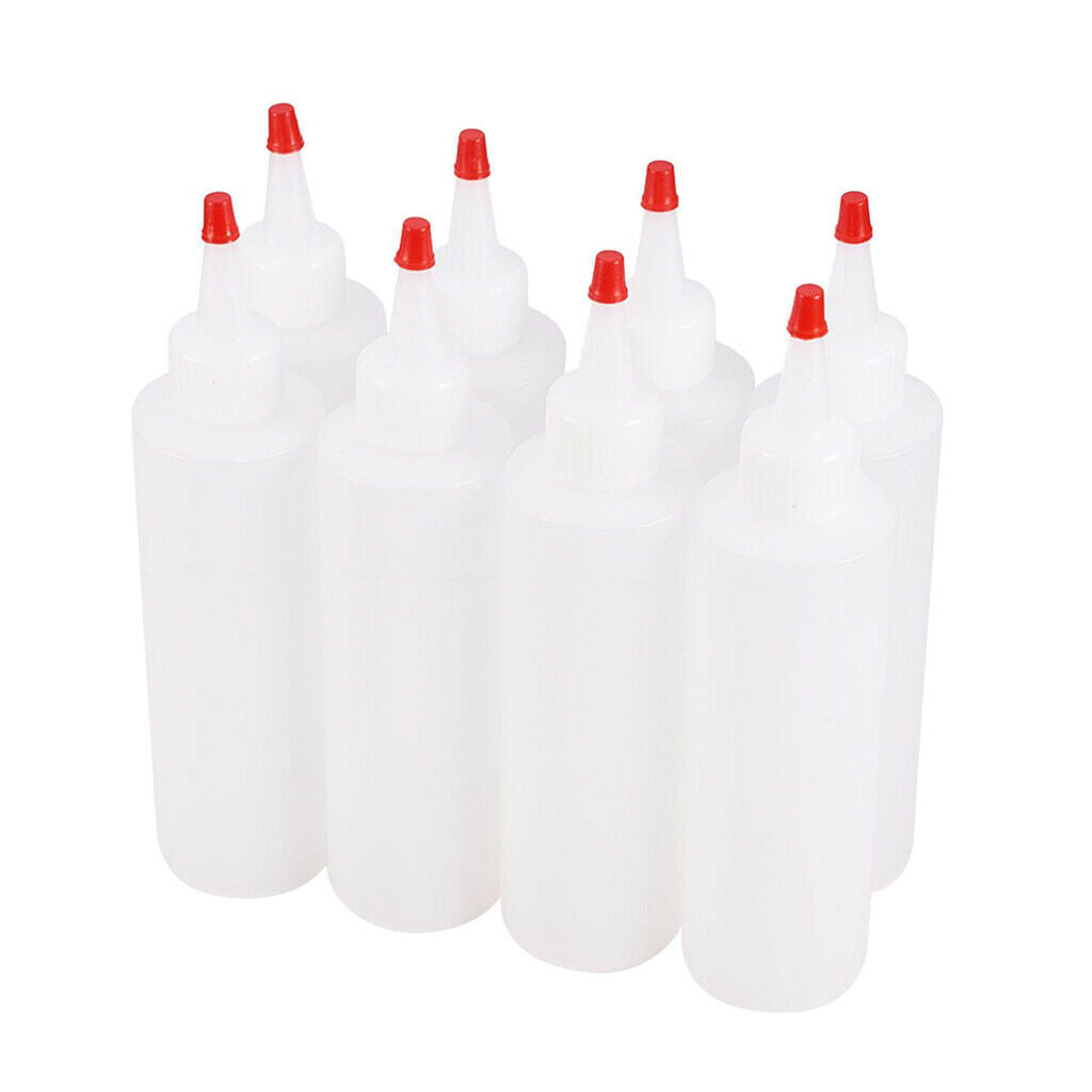 8Set Condiment Squeeze Bottles 180ml Liquid Glue Refillable Bottle Arts