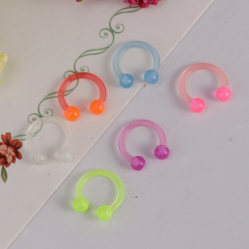 20pcs 14G Horseshoe Septum Lip Eyebrow Rings Helix Tragus Circular Jewelry