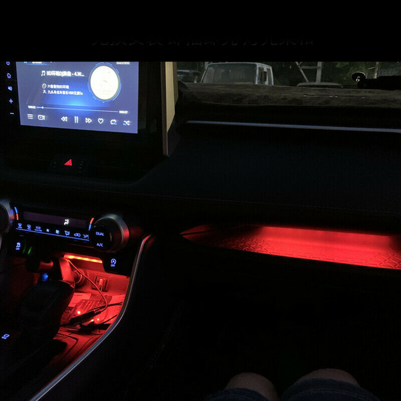 2  In 1 USB Car LED Central Light Strip Interior Atmosphere Glow Neon Lamp Decor