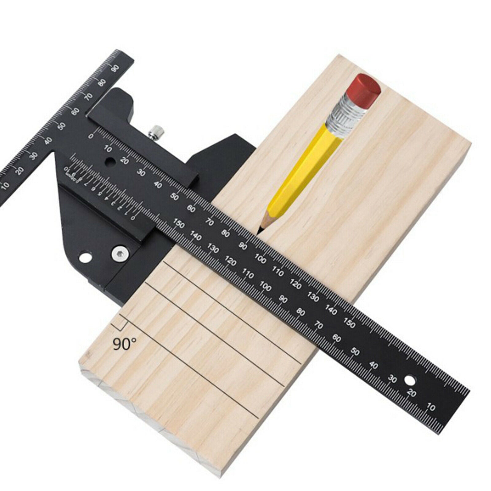 Precision Wood T Type Ruler Scribe Measurement Tool Wood Sliding