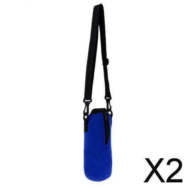 2X Sports Water Bottle Holder Water Bottle Sleeve with Adjustable Straps Blue