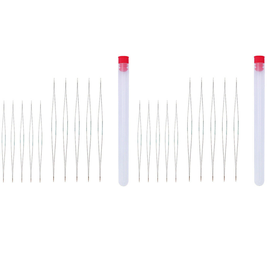 2pcsx 2-Size Big Eye Beading Needle w/ Storage Case DIY Beading Craft Needle