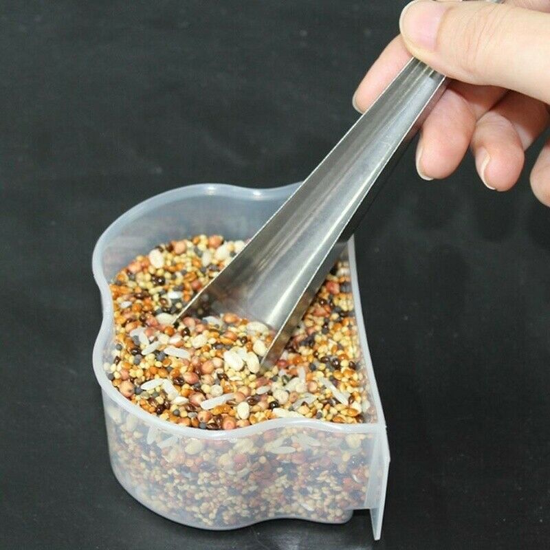 1pcs Bird Cage Stainless Steel Feeder Parrot Bird Accessory Feed Containe.l8
