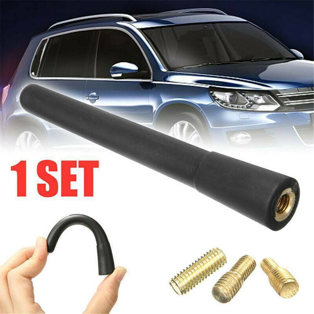 Universal Short Stubby Car Antenna AM/FM Radio Aerial Mast Screw Type Sets