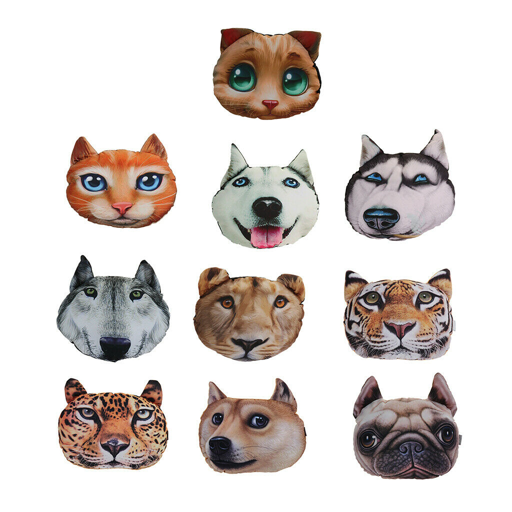 Car Seat Neck Pillow Cartoon Animal Pillow with Charcoal Bag Huskies