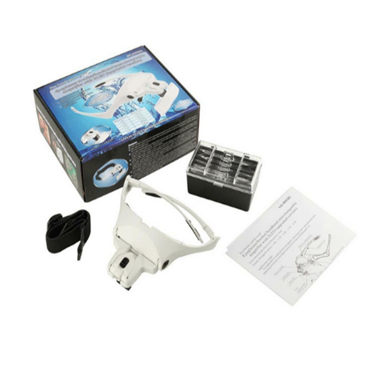 Headband Headset LED Head Lamp Light Jeweler Magnifier Magnifying Glass Loupe