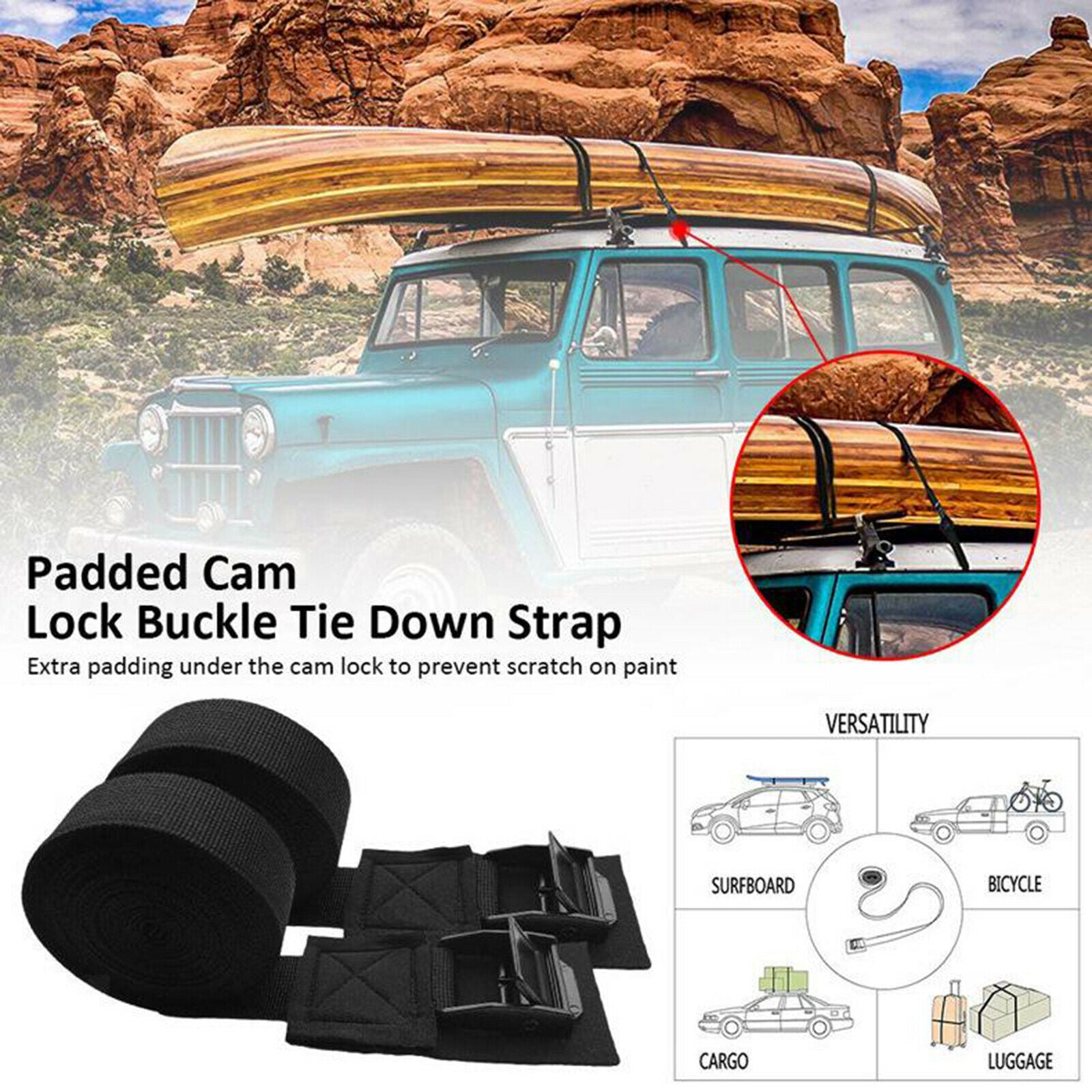 Tie Down Straps Belt Luggage Car Cargo Trailer Lashing Strap with Cam Buckle
