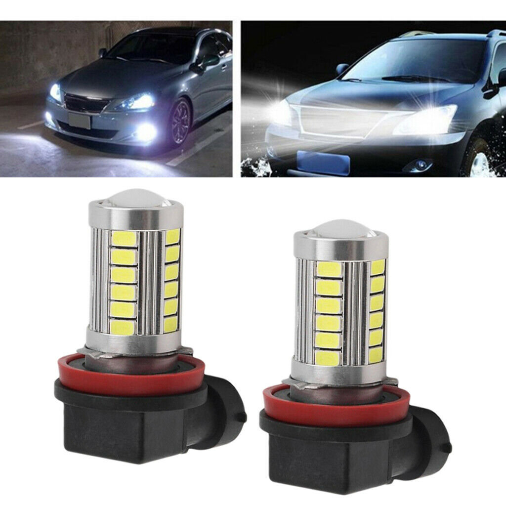 2Pcs 360° Xenon White 3030 H11 21 LED Fog Driving Light Bulbs DRL for Cars