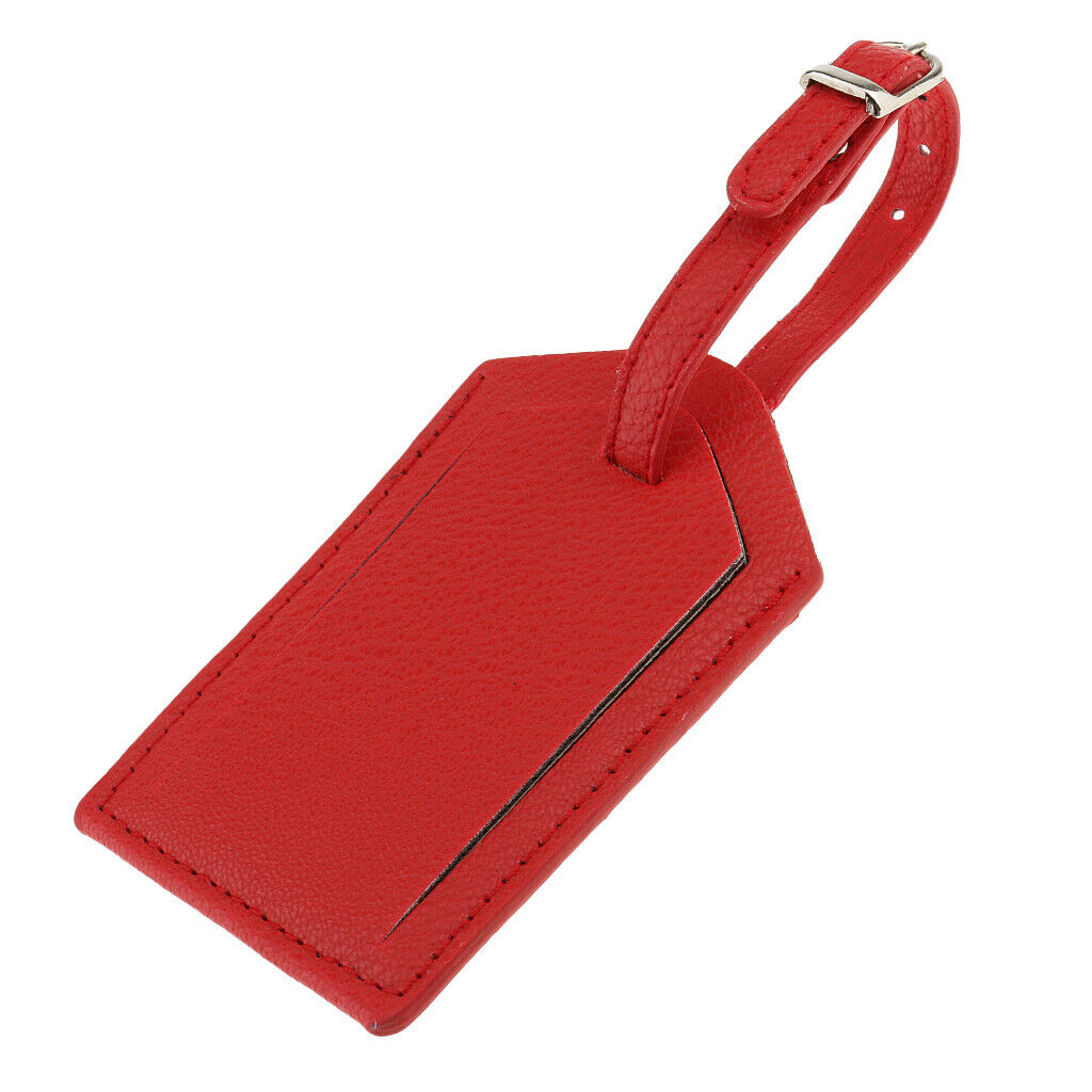 2x Luggage Tag Travel Leather Tags Business Suitcase Tags ID Name Card Label
