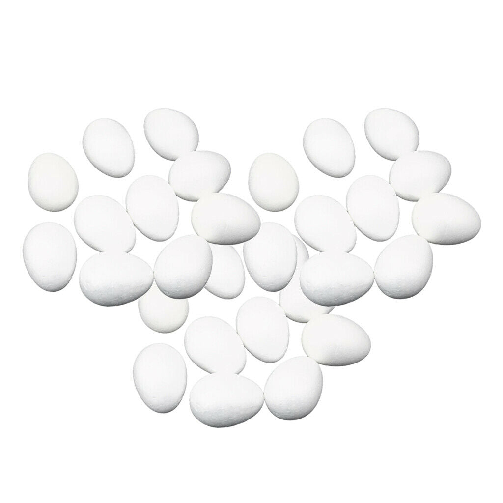 30Pcs Polystyrene Modelling Eggs High Density 80mm for Handmade Modellings