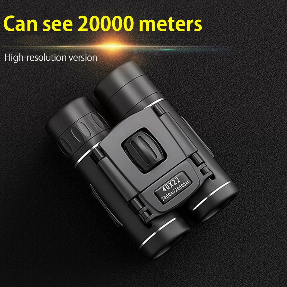 40x22 Zoom Binoculars Compact Long Range 2000m Folding Travel HD Mini Telescope