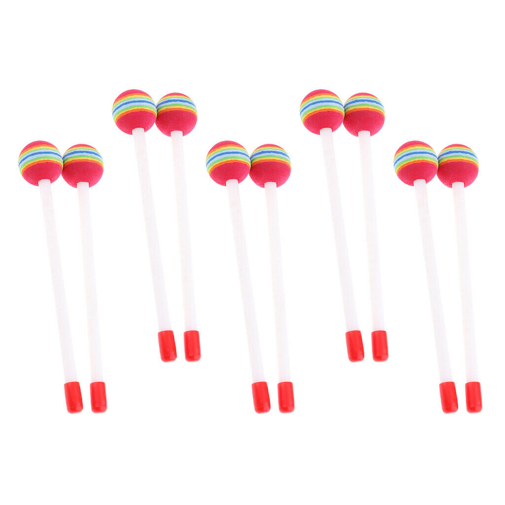 10 Packs Percussion Drum Mallet Hammers Sticks Kids Infant Musical Toys
