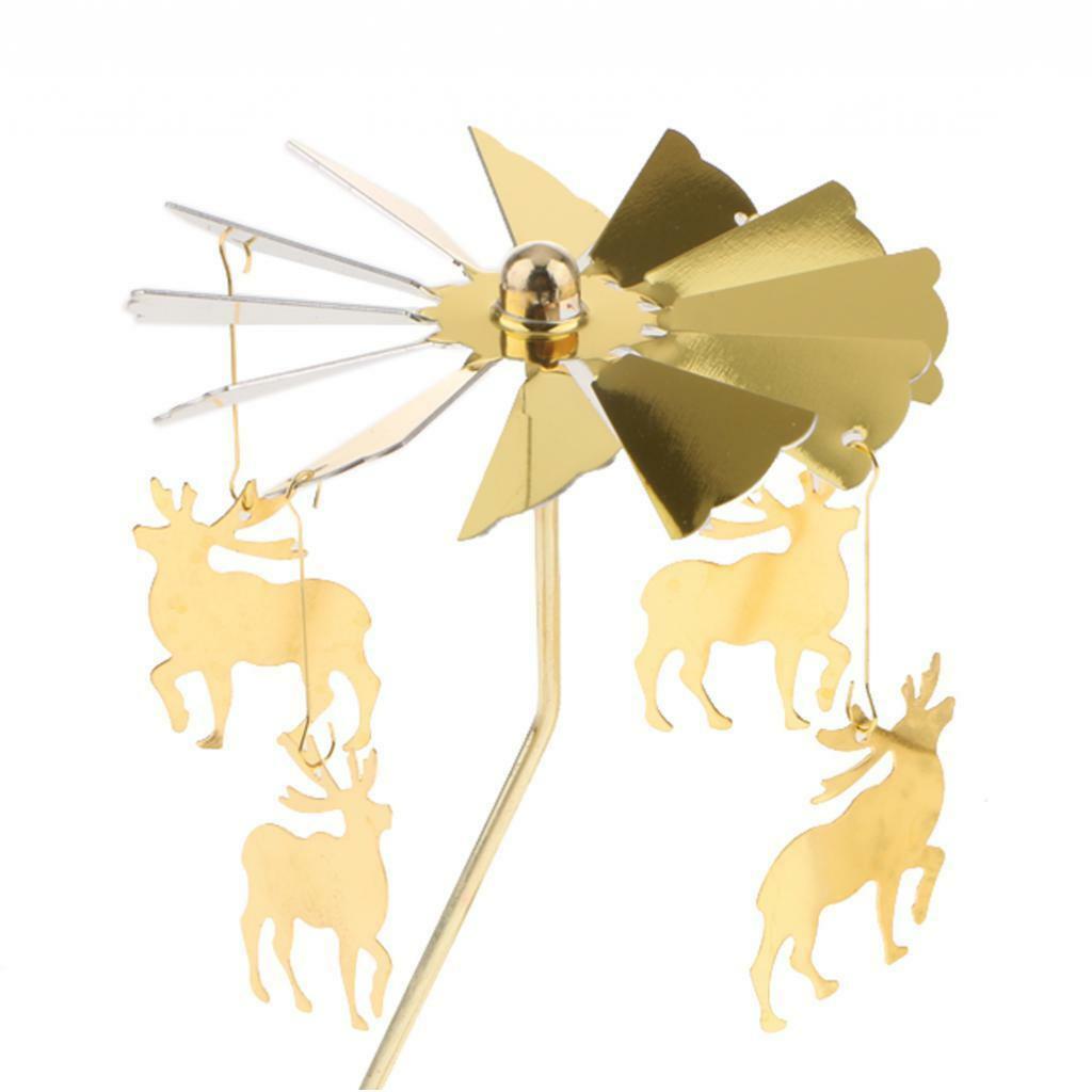 Snowflake & Elk Rotating Carrousel Candle Holder for Christmas Wedding Decor