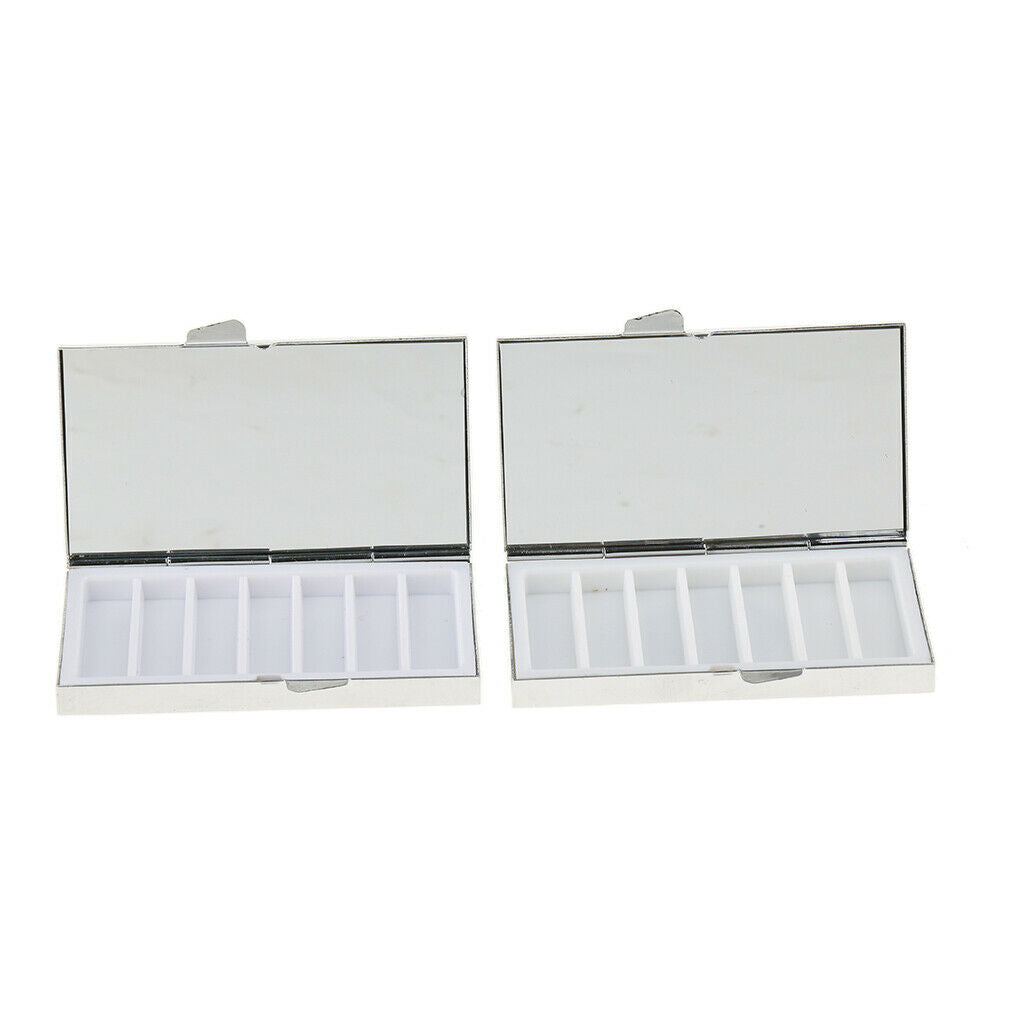 Pack of 4 Metal Pill Box Holder Storage Container Organizer for Pocket Purse