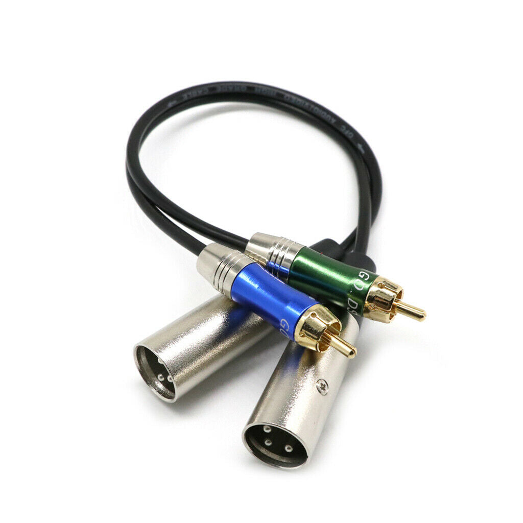 Adapter for two XLR male to two RCA male 2 XLRM to 2 RCA