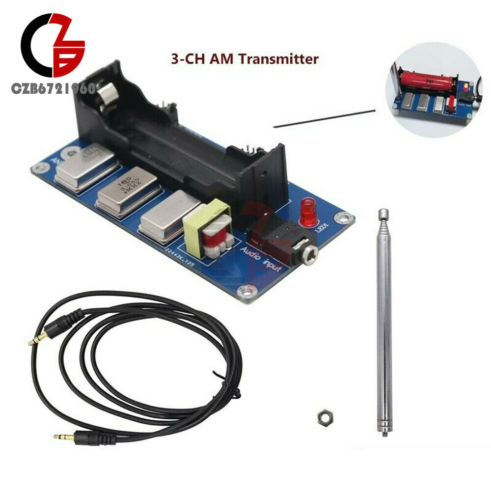 3-Channel AM Transmitter 1MHZ 3MHZ 5MHZ Finished board + Antenna + Cable New
