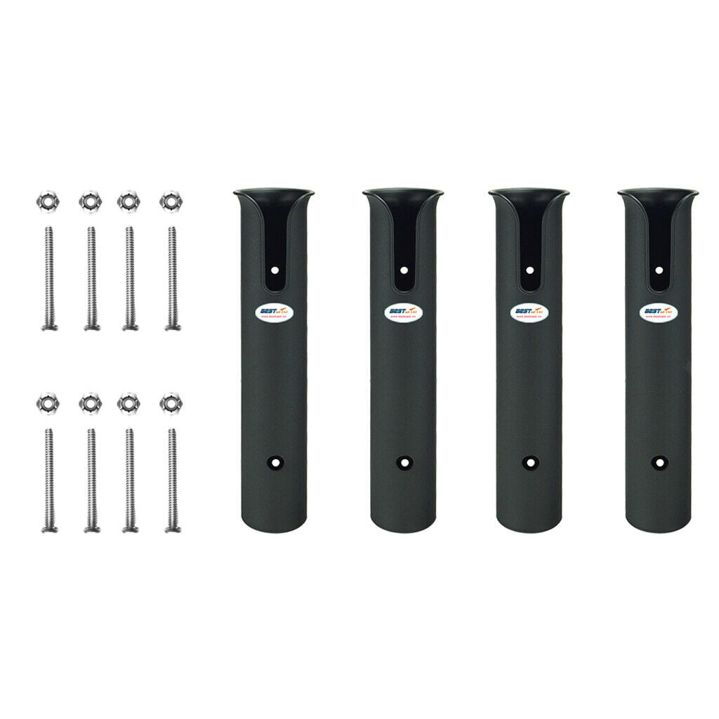 4PCS Black Plastic Boat Fishing Rod Holder 4 Tube For Boat Marine Well Made