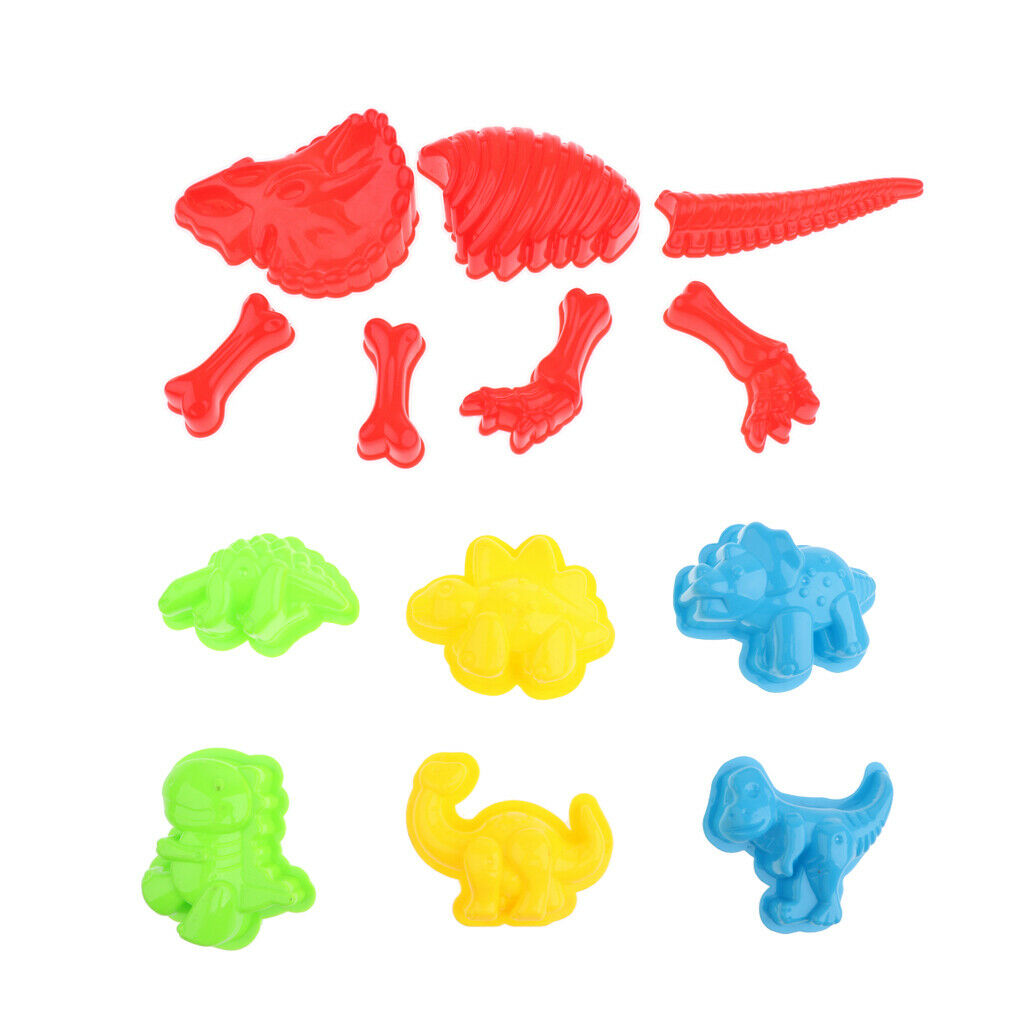 Multicolored Sand Clay Molds Dinosaur Sand Molds for Kids Beach Park Game
