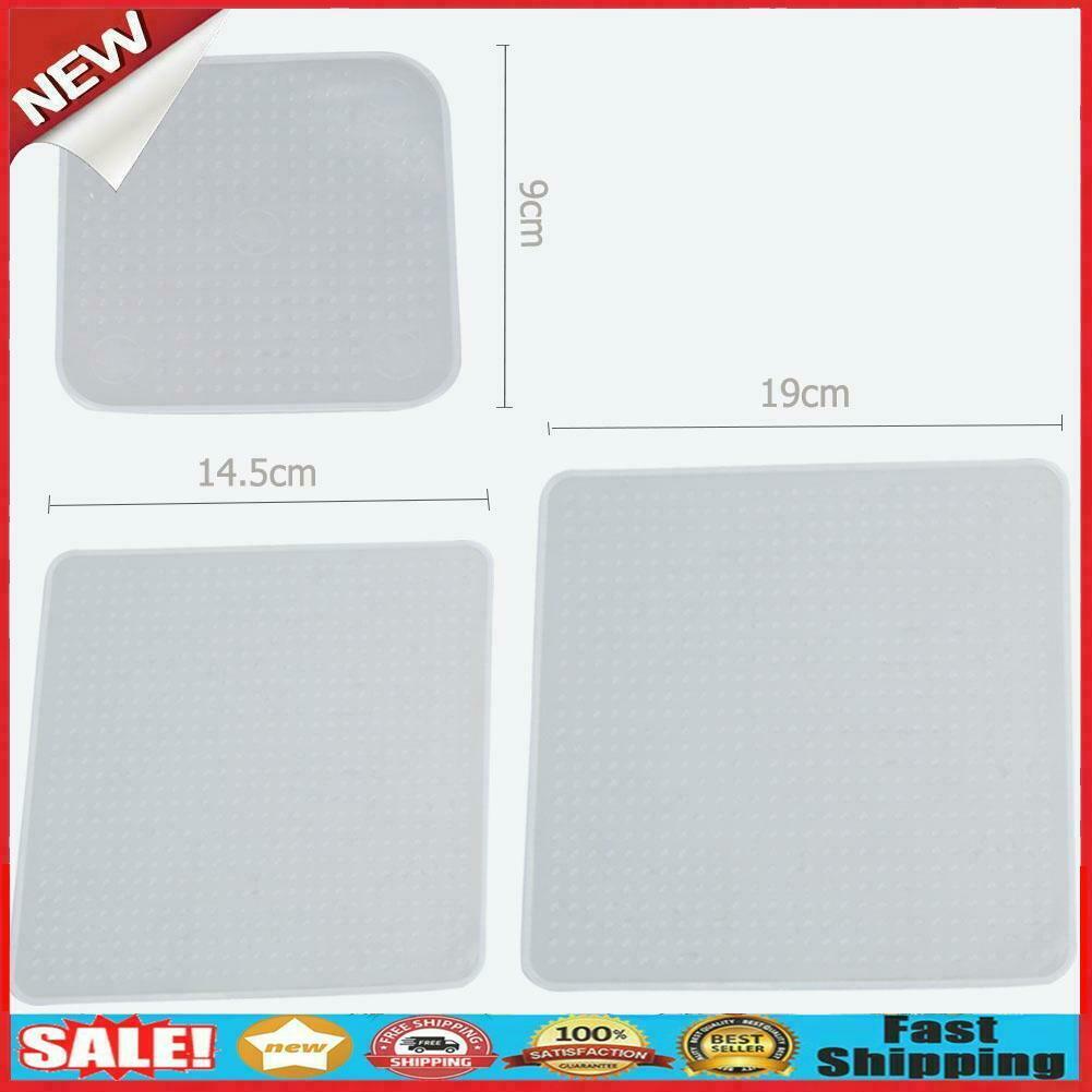 4pcs Multi-function Silicone Stretch Cling Film Saran Wrap Seal Bowl Cover @