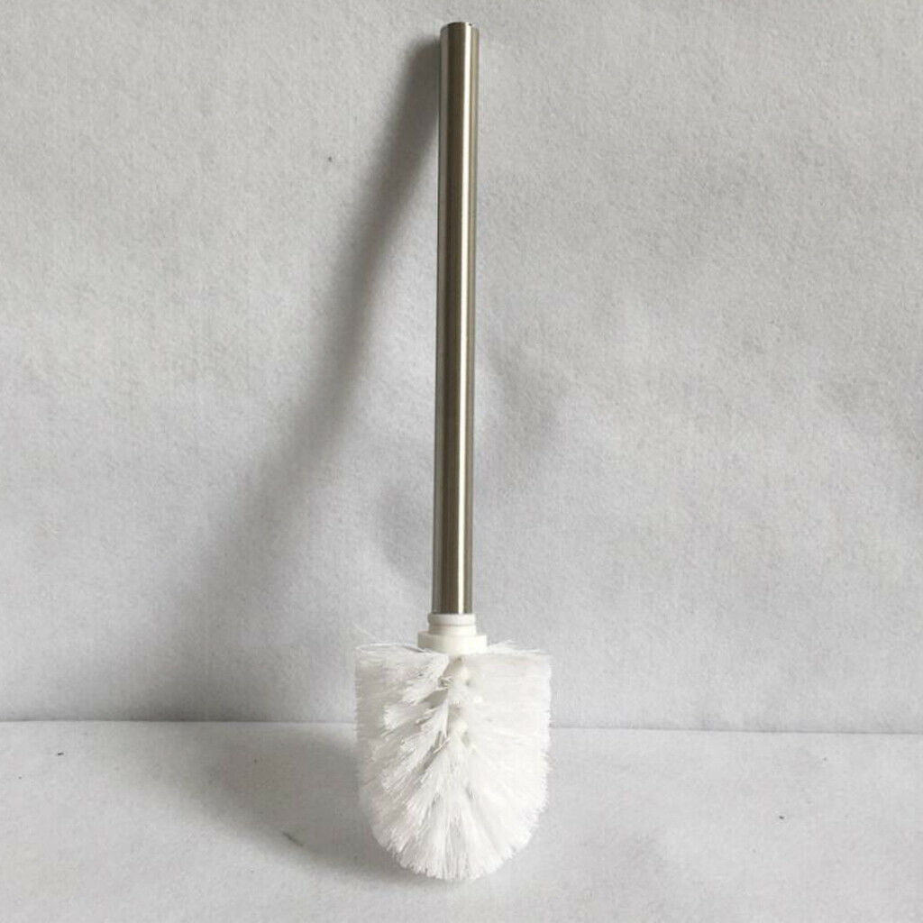 Toilet Bowl Brush, Stainless Steel Long Handle -- White