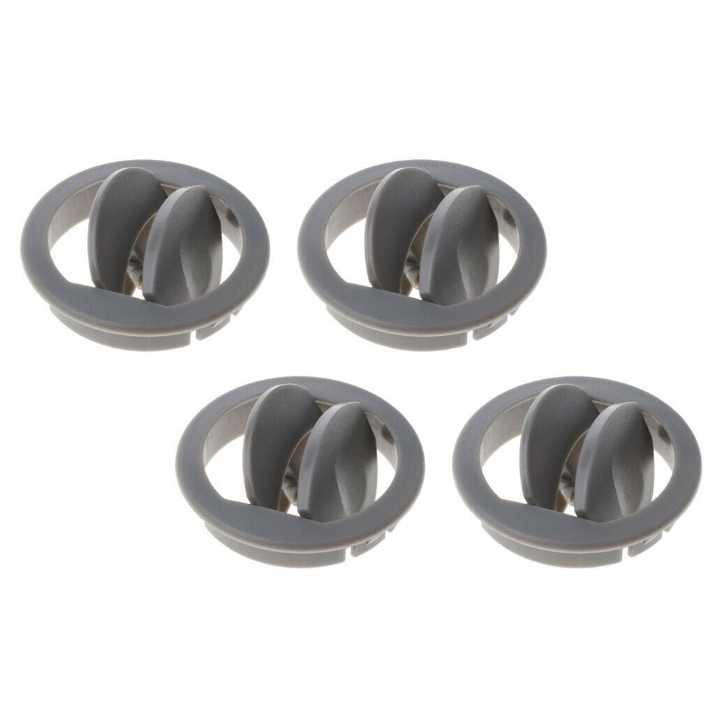 4 Pieces RV ATV Interior Round Exhaust Vent Outlet Rotating Gray Plastic