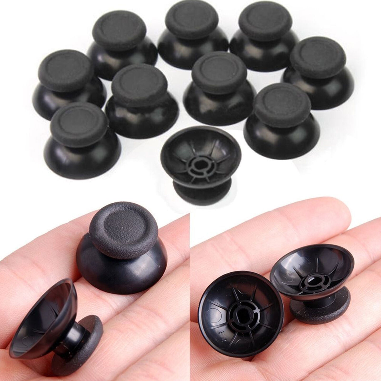 10 pcs Replacement Controller Analog Thumbsticks Thumb Stick for PS4 Black