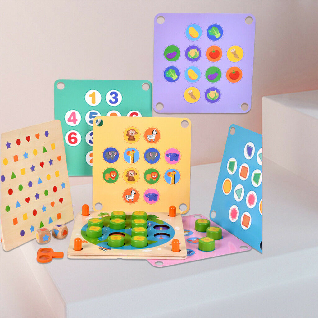 Wooden Memory Matching Game Puzzle Board Memory Practice Learning for Kids