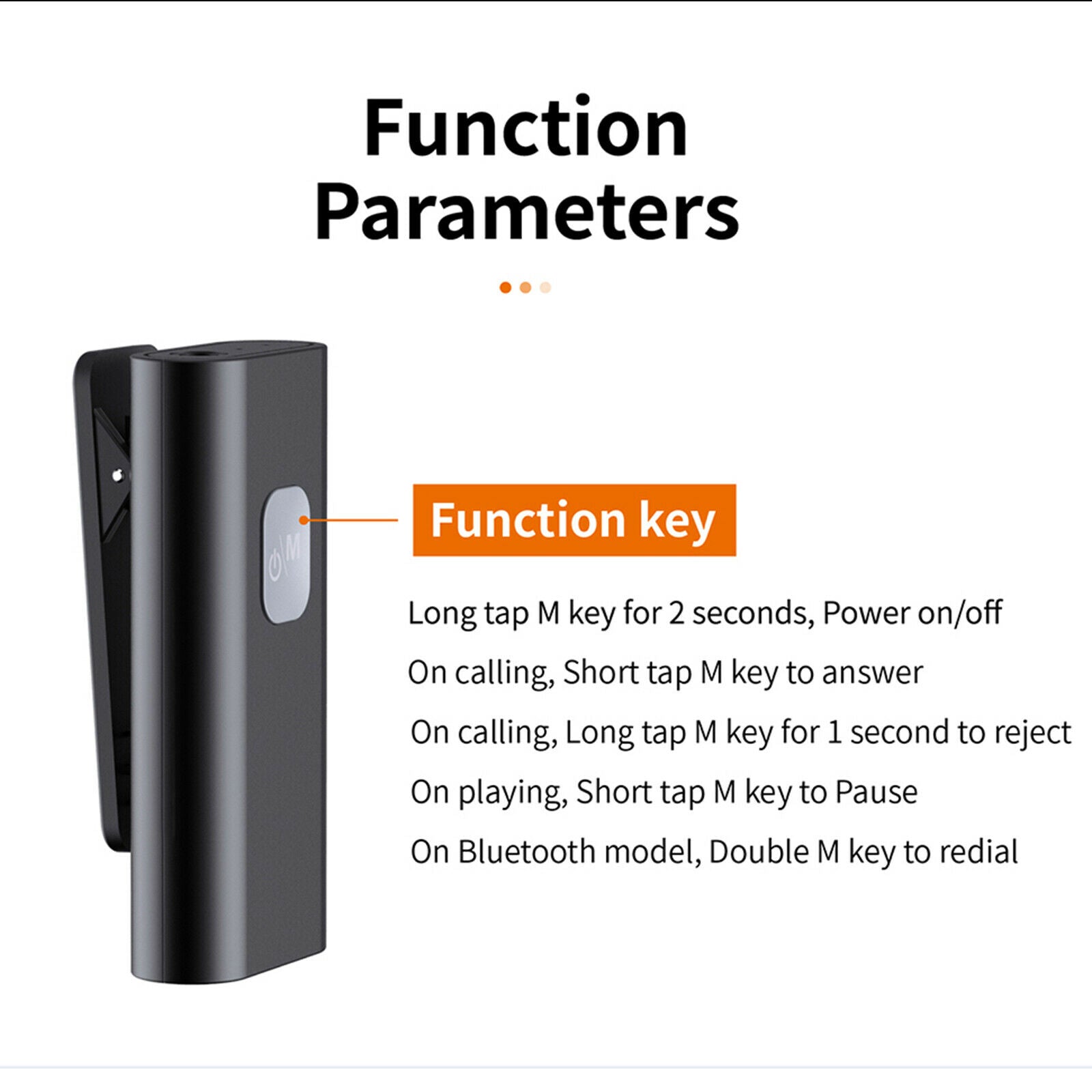 Bluetooth 5.0 Receiver Audio Connector with Mic for Car TV PC Play TF Card