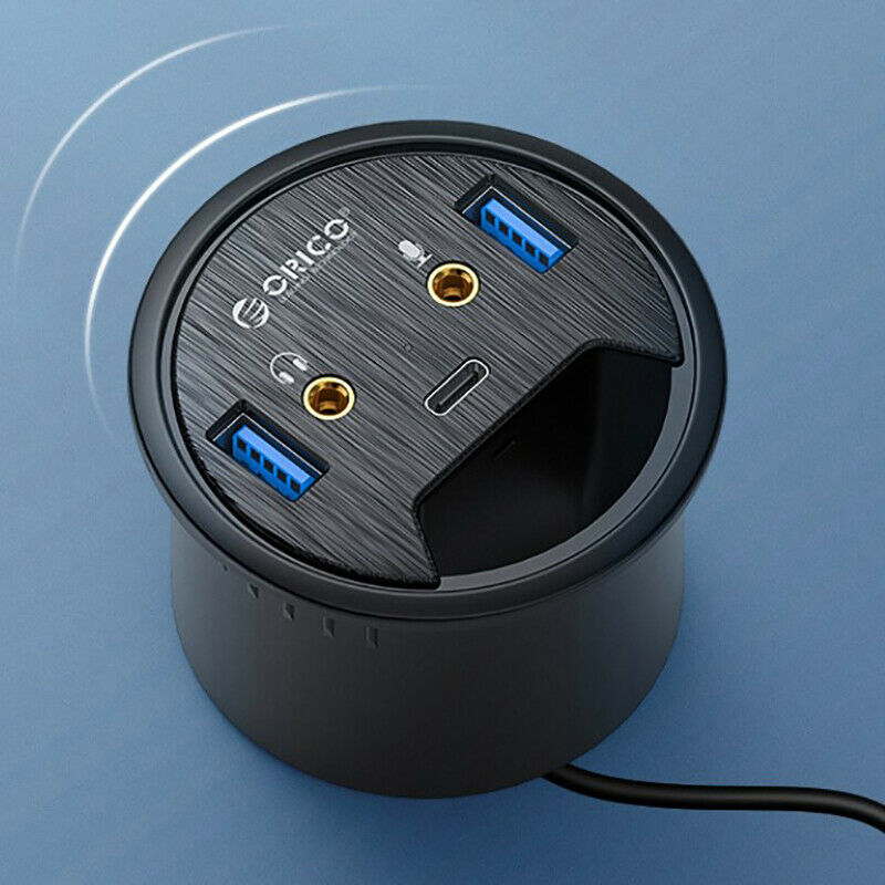 USB 3.0 Desktop Grommet Type C High Speed Splitter With PC Computer Accessories