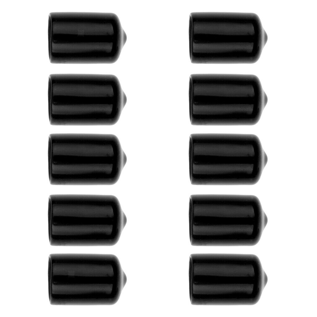 10pcs 13mm Pool Billiard Cue Tip Rubber Protector Cover Black
