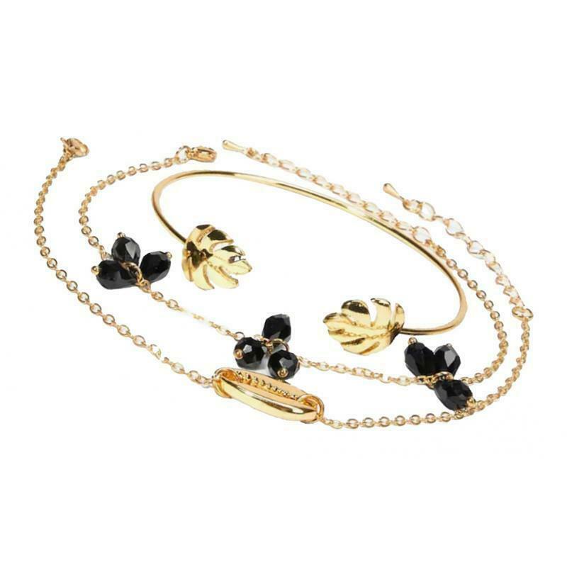 3pcs Fashion Crystal Bracelet Charm Bangle Alloy Wristband Lady Jewelry Gift