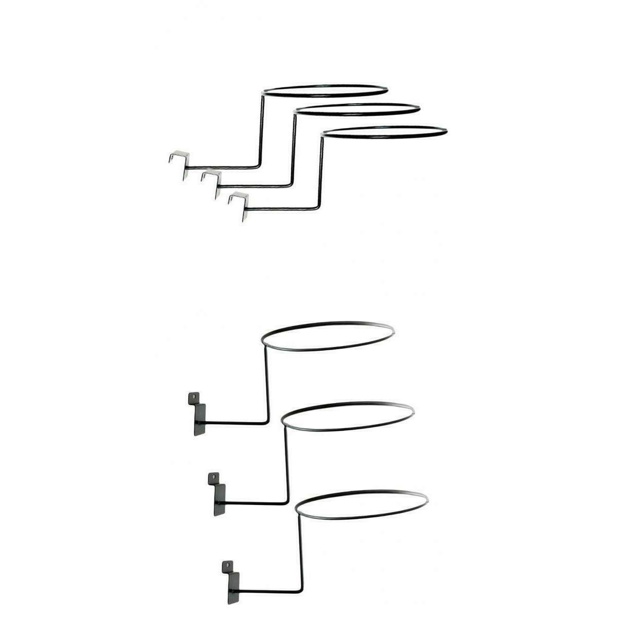 6x Wall Mounted Metal Helmet Display Holder Hanger for Top Sun Hat Black