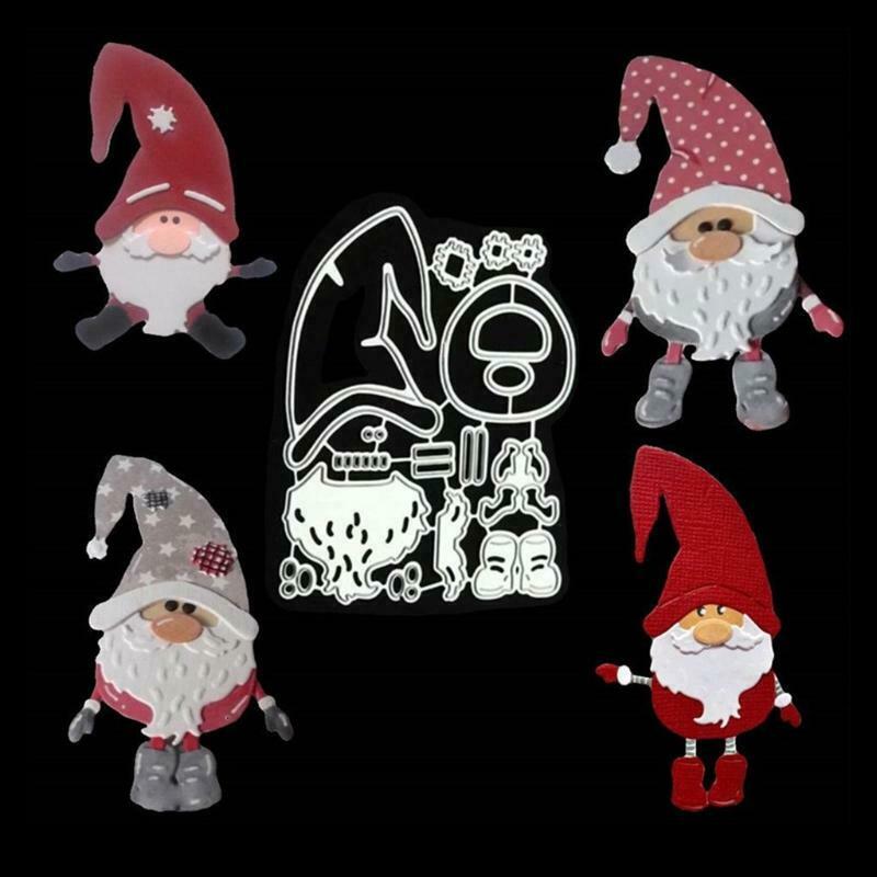 Christmas Gnome Santa Claus Metal Cutting Dies Stencil DIY Scrapbooking Template