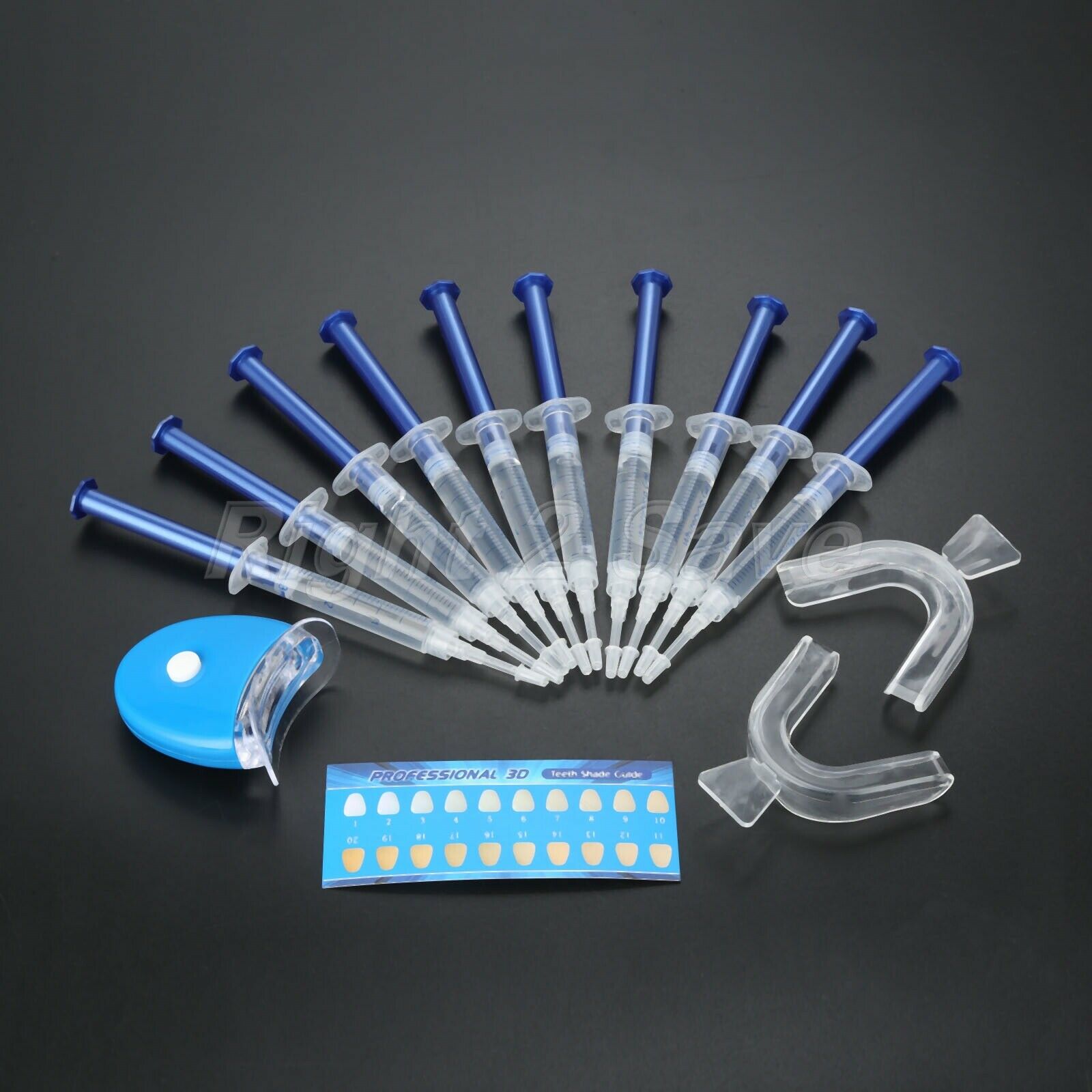 Teeth Whitening Kit 10 Tubes+2 Trays+LED Light Tooth Bleach Bright Oral Hygiene