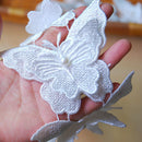 White Double Layer Butterfly Lace Water Soluble Trim Ribbon Wedding Dress Sewing