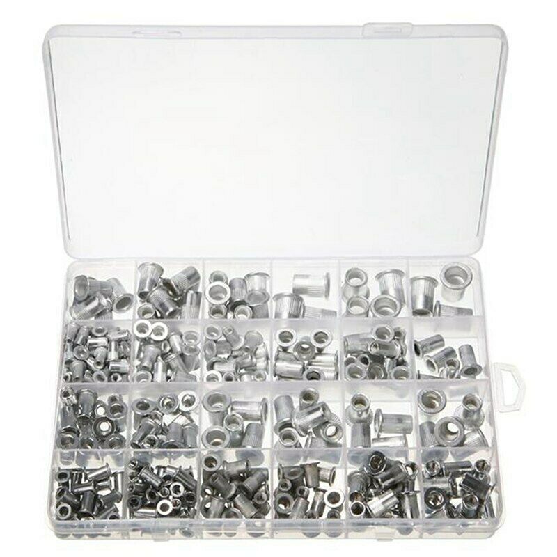 Flat Head Vertical Grain Aluminum Rivet Nuts 300Pcs Boxed Aluminum Rivet Nuts