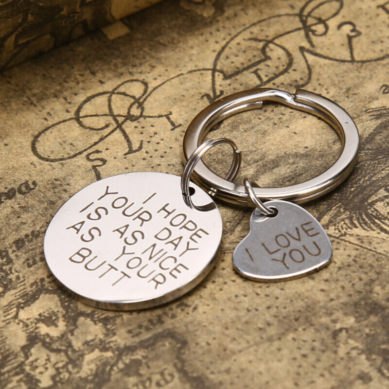 Engraved Pendants I Love You Key Chain Key Ring Jewelry Valentines day gi.l8