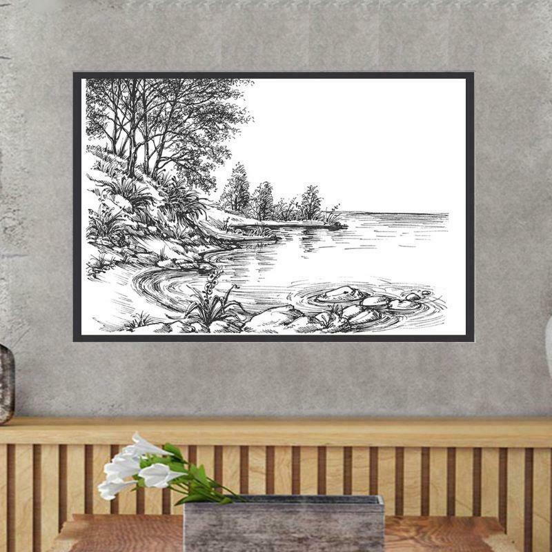 River Bank Lake DIY Silicone Clear Stamp Seal Scrapbook Embossing Album Decor
