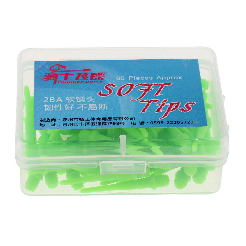 80 Pieces 2BA Soft Tip Points for Soft Tip Darts Electronic Darts Green