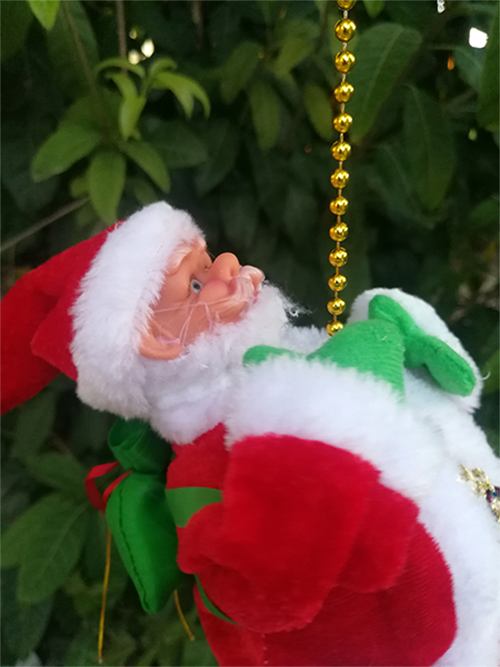 Rope Climbing Santa Claus musical Toys For Christmas Tree Hanging Pendant
