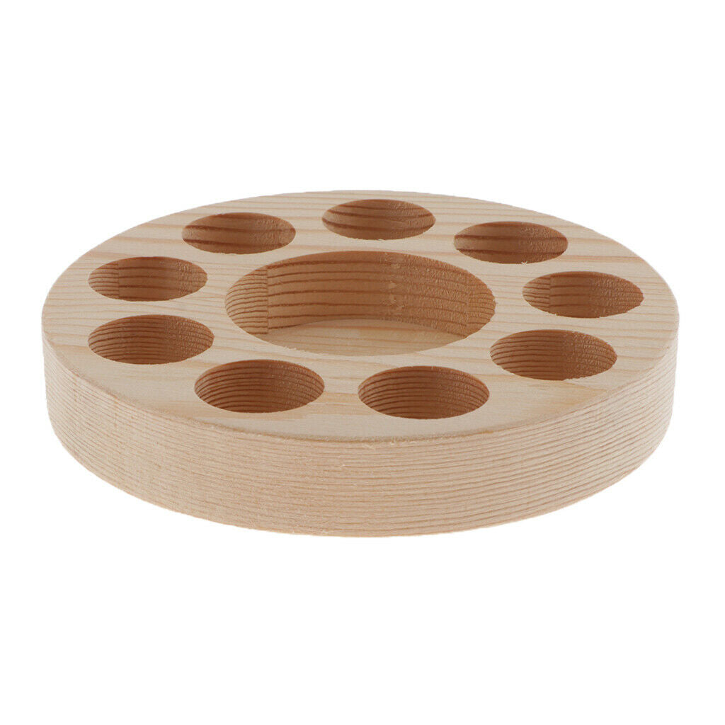 Natural Wood Storage Rack Holder Display Makeup Holds up to 10 Bottles
