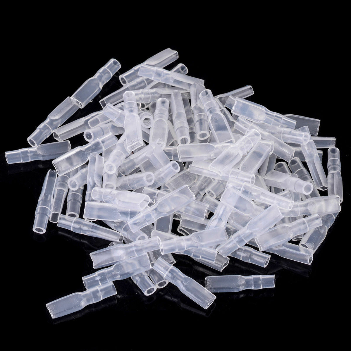 100X 2.8mm Brass Crimp Female Spade Connector Terminal Insulated Sleeve 22~16AWG
